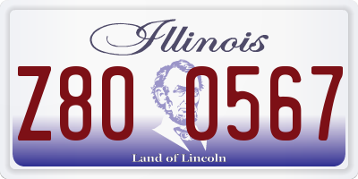 IL license plate Z800567