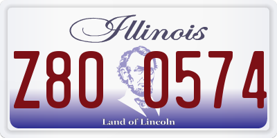 IL license plate Z800574