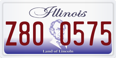 IL license plate Z800575