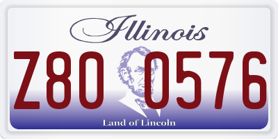 IL license plate Z800576
