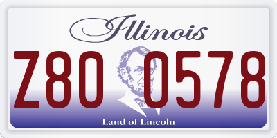 IL license plate Z800578