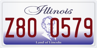 IL license plate Z800579