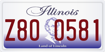 IL license plate Z800581