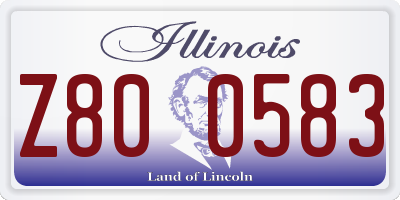 IL license plate Z800583