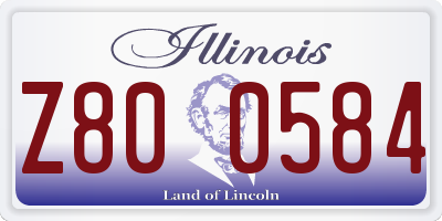 IL license plate Z800584