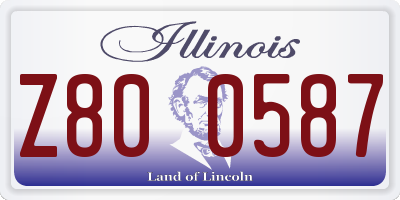 IL license plate Z800587