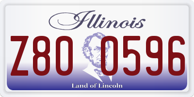 IL license plate Z800596