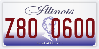 IL license plate Z800600