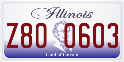 IL license plate Z800603