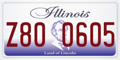IL license plate Z800605