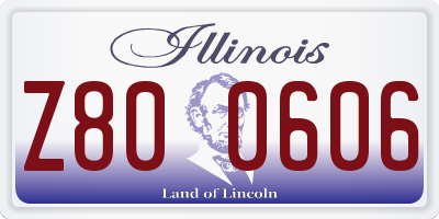 IL license plate Z800606