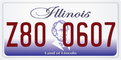IL license plate Z800607