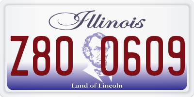 IL license plate Z800609