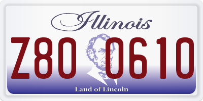 IL license plate Z800610