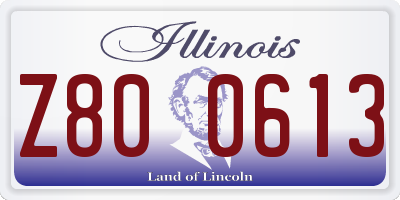 IL license plate Z800613