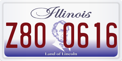 IL license plate Z800616