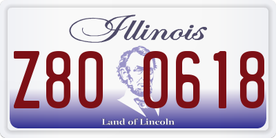 IL license plate Z800618