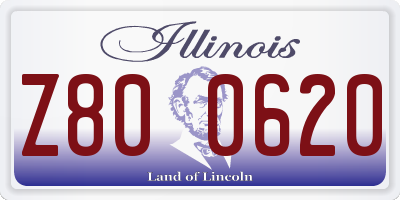 IL license plate Z800620