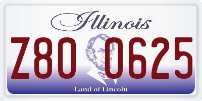 IL license plate Z800625