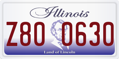 IL license plate Z800630