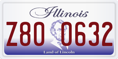 IL license plate Z800632