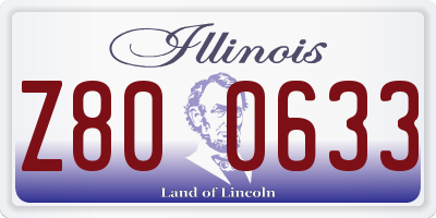 IL license plate Z800633