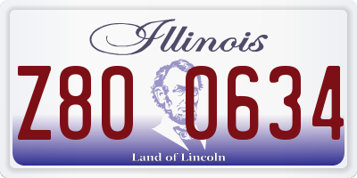 IL license plate Z800634