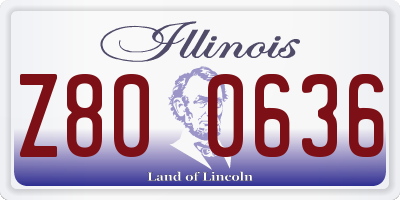 IL license plate Z800636