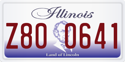 IL license plate Z800641
