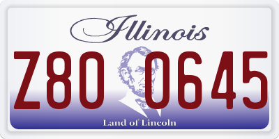 IL license plate Z800645