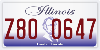 IL license plate Z800647