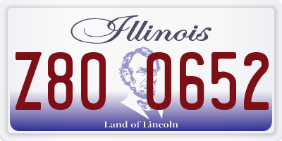 IL license plate Z800652