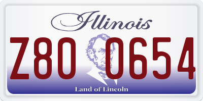 IL license plate Z800654