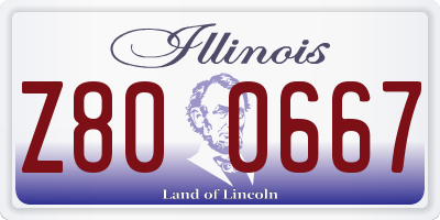 IL license plate Z800667
