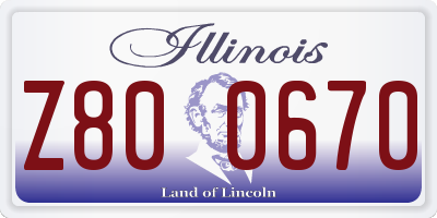 IL license plate Z800670