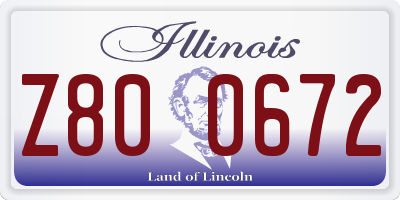 IL license plate Z800672