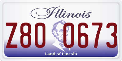 IL license plate Z800673