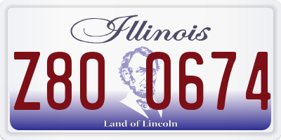IL license plate Z800674