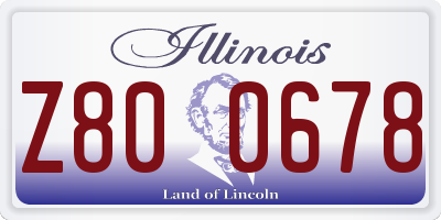 IL license plate Z800678