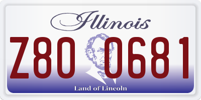 IL license plate Z800681