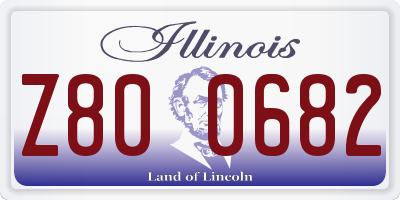 IL license plate Z800682