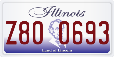 IL license plate Z800693