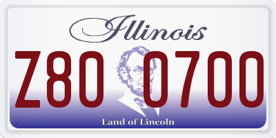 IL license plate Z800700