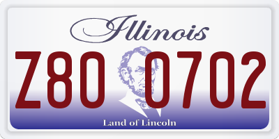 IL license plate Z800702
