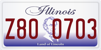 IL license plate Z800703