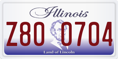 IL license plate Z800704