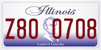IL license plate Z800708