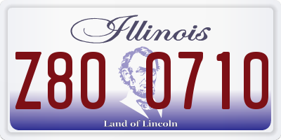 IL license plate Z800710