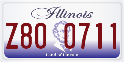 IL license plate Z800711