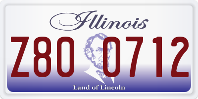 IL license plate Z800712